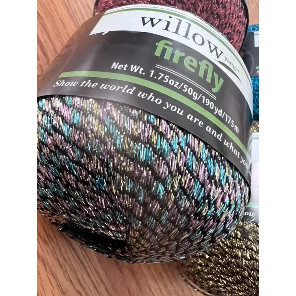 Discontinued Willow Yarns Firefly Metallic Ladder Yarn Lot (4 Skeins)